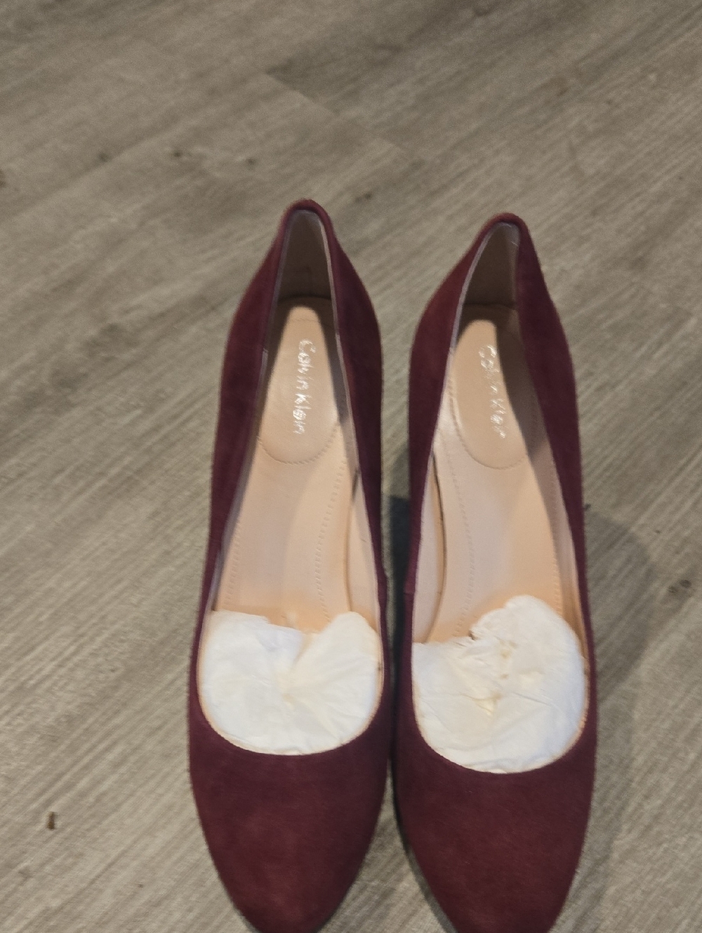 Calvin Klein Women's Burgundy Suede Pointed Toe Pumps
